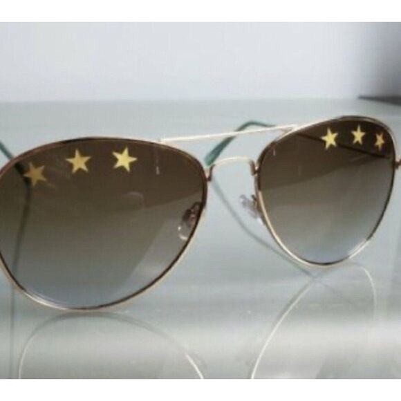 Juicy couture womens star print silver frame aviator sunglasses new - Picture 1 of 7